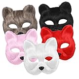 ifundom 5St Partymaske Masken Haustier graue Wolfsmaske Fuchs Maskerade Maske kitsune halloween mask halloweenmaske fox mask halloween gesichtsmaske Maskerade Fuchsmaske Kopfmaske Plastik