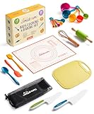 Jimadreams® Küchenset und Backset für Kinder – Sicheres Montessori Kindermesser und echtes Küchenutensilien-Set für Kinder zum Kinderleicht Backen und Kochen – Kinder Küchenmesser-Set ab 3 Jahren