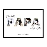 PULSE of HOME Vatertagsgeschenk für Papa – Personalisiertes Papa Geschenk Geburtstag – Liebesbeweis für deinen Papa mit 4 eigenen Bildern – Personalisierte Geschenke zum Vatertag