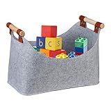 Brennholzkorb – Filzkorb – Brennholztasche – weiche Brennholz-Tragetasche mit verstärktem Griff, Filz-Brennholzkorb für Brennholz, Bücher, Spielzeug, Einkaufen