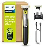 PHILIPS OneBlade 360 Face - elektrischer Rasierer & Trimmer, 2x 360 Klingen, verstellbarer 5-in-1-Trimmaufsatz, Nass- & Trockenrasur, Akku-USB, fürs Gesicht (QP2734/30)