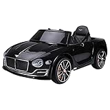HOMCOM Elektrofahrzeug Kinder 2 Motoren 108L x 60l x 43H cm Fernbedienung Soundeffekte + Leuchtend Schwarz Bentley
