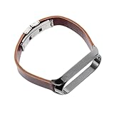 OUNONA Ersatz Uhrenarmband Kompatibel mit Smart Fitness Tracker NFC Robustes Pu leder Armband mit Doppelt Klickbarer Schmetterlingsschließe Hautfreundlich Verschleißfest für Sport und