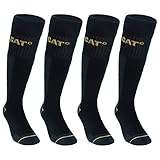 Caterpillar 4 Paare Herren Lange Arbeitssocken Unfallverhütung Verstärkt an Ferse und Spitze mit verstärktem Schuss Garn von ausgezeichneter Qualität Baumwollschwamm (Schwarz, 4346)