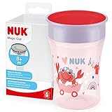 NUK Magic Cup Trinklernbecher, 8+ Monate, auslaufsicherer 360°-Trinkrand, BPA-frei, Krabbe (Rot), 230 ml, 1 Stück (1er Pack)