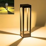 Pageone LED Wegeleuchten Außen 10W, 40CM Wegbeleuchtung Aussen Schwarz Pollerleuchte Standleuchte Außen für Garten, Wasserdicht Gartenleuchte IP54, Aluminium, Warmes Licht 3000K (40cm)