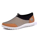 Asifn Bootsschuhe Herren Lässiger Bequemer Slip-On Sneaker Herren Für Leichte Wanderschuhe Flache Bootsschuhe modischer Outdoor-Sneaker（Beige,43 EU