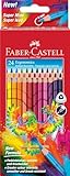 FABER-CASTELL 116544 - Buntstifte Set Dreikantform, 24 Farbstifte für Kinder und Erwachsene, bruchgeschützte Mine