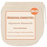 luckaide Nussmilchbeutel, 25 x 30cm Nussmilchbeutel Bio Waschbar, Passiertuch Wiederverwendbar, Siebbeutel für Tee, Kaffee, vegane Nussmilch, Mandelmilch, Haselnussmilch 2 Stück