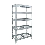 HEMMDAL Outdoor-Weitspannregal - 1.500 kg Tragkraft - HxBxT 180 x 90 x 45 cm - Steckregal mit 5 höhenverstellbaren Böden - 400 kg max. Fachlast - TÜV geprüft - Schwerlastregal aus verzinktem Stahl