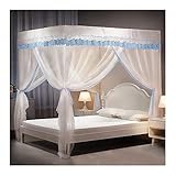 Sommer-Moskitonetz-Baldachin für Bett, elegante Stoffvorhänge mit Metallrahmen, 120 cm/150 cm/180 cm/200 cm, Insektenschutz für Schlafzimmer, Dekor (Farbe: B)