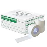 HansaGT Medical Fixierpflaster 12 Rollen 2,5 x 9,1 m Silk Heftpflaster - Seidenweich, hypoallergen & atmungsaktiv - Für sensible Haut, Klinik & Erste-Hilfe (silk 2,5 cmx 9,1 m)