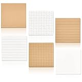 SCHYIDA Haftnotizen Selbstklebende, 6 blöcke Kraftpapier Haftnotizen Sticky Notes Klebezettel Zettel Klebend Klein Notizzettel 3 Typen Zettel zum Markieren Geeignet für Büros, Schulen, 7,5cm