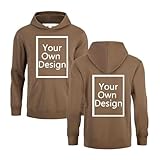 Hoodie Bedrucken Lassen Herren - Männer Kapuzenpullover Selbst Gestalten mit Vorne/hinten Bedruckt, Personalisiert Exklusive Individualisierung Mit Foto Text Logo - für Paare Familie Party