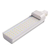 New Lon0167 Transparente Abdeckung für Leuchtstoffröhre, zuverlässige Lichtausbeute, G24, horizontal, AC/DC12 V, 10 W, 3000 K, LED, transparent (id:57d 2e 05 9e0)