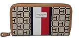 Tommy Hilfiger Damen TH Logo Print Zip Around Wallet Clutch Bag - Khaki Brown, Beige, Medium, Mit umlaufendem Reißverschluss