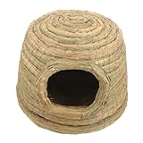 Grashaus, Stroh, 25 x 25 x 15 cm, Grasversteck Nest Unterschlupf, Hasenhaus für Kaninchen, Hamster, Meerschweinchen und kleine Haustiere, bietet warmes, bequemes und natürliches Versteck