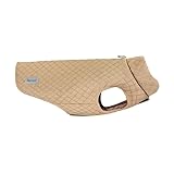 Record - Brandy Hunde-Regenmantel. Hundemantel mit Klettverschluss und verstellbaren Gummibändern für Pfoten. Warmer und bequemer Wintermantel für Hunde | Beige, XL, Rückenlänge 50 cm