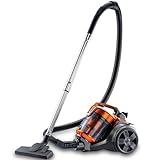 Beutelloser Zylindernsauger, 3600W Zyklon mit HEPA-Filter, leicht, leise, ausziehbarer Schlauch, beinhaltet Zubehör für Teppich- und Hartbodenreinigung