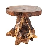 invicta INTERIOR riess-Ambiente.de Baumstamm Hocker ROOT Teak Hocker massives Wurzelholz Sitzhocker Beistelltisch Natur Tisch Holztisch Holzhocker Fußbank