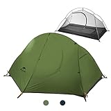 Naturehike Ultraleichtes Zelt,1-2 Person Kuppelzelt Wasserdicht für Rucksackreisen Trekking mit 3 Jahereszeiten,Einfache Einrichtung für Wanderungen Tragbar Anti UV Doppelschicht Campingtent
