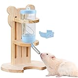 Rierousy Hamster Trinkflasche mit Ständer, Einstellbar Meerschweinchen Trinkflasche Ständer mit Basis, Nager Trinkflasche 80ml für Hamster und Andere Kleintiere