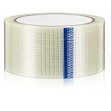 DEARMAMY Glasfaser Umreifungsband 50mm X 20m Pet Hochleistungs Klebeband Transparent Versand Verpackungsband Hitzebeständig für Verpackungen