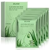 5 Paar Hornhaut Socken Fußpeeling Maske Fussmaske Hornhautentfernung Hornhaut Maske Füße Natürlich & Sanft Fußpflege Foot Peel Mask für Trockene und Rissige Füße Männer Frauen Fusspflege Aloe Vera