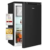 Exquisit Kühlschrank KS516-4-051C inoxlook-az | 107 L Volumen | Kühlschrank mit Gefrierfach freistehend | 4* Gefrieren | LED-Licht | Türanschlag wechselbar