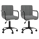 KTHLBRH esstisch stühle Wohnzimmer stühle Multifunktionaler StuhlEsszimmerstühle 2 STK. Drehbar Dunkelgrau Samt für Esszimmer Arbeitszimmer, Wohnzimmer