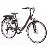 TRETWERK - 28 Zoll E-Bike Damen Pedelec – Sao Paulo schwarz - E-Citybike Damenfahrrad mit 7 Gang Shimano Kettenschaltung - Elektrofahrrad mit Frontmotor 250W, 36V