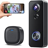 XTU WLAN Türklingel mit Kamera, 2K UHD Kabellose Video-Türklingel, 180° Ultrabreiten Sichtfeld, PIR-Bewegungserkennung, Nachtsicht, Zwei-Wege-Audio, SD-Karte/Cloud-Speicher, Kompatibel mit Alexa