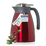 Blumtal Thermoskanne 1l - BPA-freie Teekanne mit Quick Tip Verschluss - auslaufsichere Kaffeekanne thermo für langanhaltende Isolation - Thermoskanne Tee - Kaffeekannen/Tee Thermoskanne Edelstahl Rot