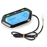 Motorrad Tacho, 60V Universal Motorrad Kilometerzähler Drehzahlmesser Digital LCD Display Motorradanzeige Geschwindigkeitsmesser