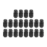 20 Sätze 19-mm-Sechskant-42-mm-Radmuttern M12x1,5 mit Einbaubuchsen für und Zubehör, Schwarze Oberfläche (BLACK)