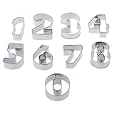 Ausstechformen-Set aus Edelstahl, Zahlen, 9-teilig