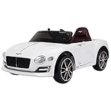 HOMCOM Kinder Elektroauto Bentley GT Lizenziertes Kinderfahrzeug mit 2,4G Ferbedienung Kinderauto Elektroauto 2 x 390 Motoren Kinder Weiß 108 x 60 x 43 cm