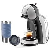 Krups Kaffeekapselmaschine | Nescafé Dolce Gusto Mini Me Kapselmaschine | Kaffeemaschine + Emsa Travel Mug Thermobecher Blau | 15 bar Pumpendruck | 0,6 Liter Wassertank | 1500 Watt, Heiß Kaltfunktion