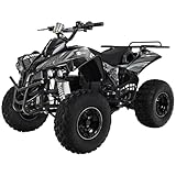 Actionbikes Motors Kinder Quad Elektro ATV S-10 | 𝟒𝟖 Volt 𝟭𝟬𝟬𝟬 Watt Motor bis 𝟐𝟬 km/h - Kinderquad - Pocket Quad - Miniquad - Scheibenbremsen - Für Kinder ab 8 Jahren (Schwarz/Grau)