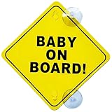 Baby-Autoschild, wiederverwendbar, Warn-Fensteraufkleber, 12 x 12 cm, Doppel-Saugnapf, verdickte Kinder-Aufkleber, Heckschild, Sicherheitsdekoration