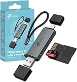 TP-Link UA430D SD Kartenleser USB 3.0, 2-in-1 Type-C & Type-A, Plug & Play, kompatibel mit SD/MicroSD, UHS-I bis 200 MB/s, Kompatibel mit iOS/Android/Mac/Windows/Linux/iPadOS/Chrome