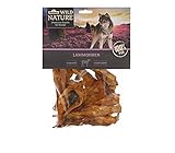 Dehner Wild Nature Hundesnack, Leckerli 100 % natürlich, Kausnack für ausgewachsene / sensible Hunde, Barf geeignet, Lammohren, 200 g