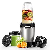 TECKNET Smoothie Maker, 600W Mini Mixer Smoothiemixer mit 4 Edelstahl Blatt, Tragbarer Standmixer 500ml Becher mit 150ml Flaschen BPA frei Tritan, Elektrischer Blender to go für Shake und Smoothie