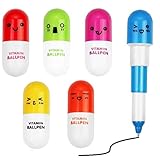 Pille Kugelschreiber Stifte, Pille Druckkugelschreiber, Kawaii Stifte, Bingo Stift, 6PCS Kugelschreiber Mini Kugelschreiber Kreativ Mini Stifte Kugelschreiber Lustig Niedliche Stifte