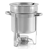 Mahlzeit Edelstahl Chafing Dish rund 7 Liter | Speisenwärmer Wärmebehälter Suppenwärmer Bain Marie Suppentopf Chafing Dishes für Buffet Catering Buffet Gastro und Party
