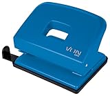 VON Leitz Locher, Für 20 Blatt, Anschlagschiene mit Formatangaben, Kompakte Größe ideal für zu Hause, im Büro oder in der Schule, Metall und Kunststoff, Blau, 50200035