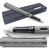 Lamy AL-Star 026 Füllfederhalter, breite Feder, personalisiert/graviert, inkl. Geschenkbox, Grau / Graphit