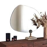 Gozos Moderner Denia Asymmetrisch Spiegel - Wandspiegel mit 2,2 cm hölzerner Unterseite und inklusive Montagematerial - Maße 75 x 55 - Asymmetrischer Spiegel ideal als Dekorationsobjekt