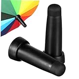LIFKOME 2 Stück Stockschirm Zubehör Stangen Töpfe Schirmschirmspitzen Kappen Schirm Ersatzkappe Untere Schirmstange Ersatz Schirmspitzenkappen Schirm Reparaturspitzen Gummi Schwarz