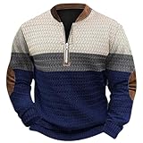 Sunnyuk Mein Warenkorb Anzeigen, Half Zip Pullover Herren Strick Warm Stehkragen Arbeitspullover Sweater Winter Winterpullover Strickpullover Sport Business Pulli mit Reißverschluss